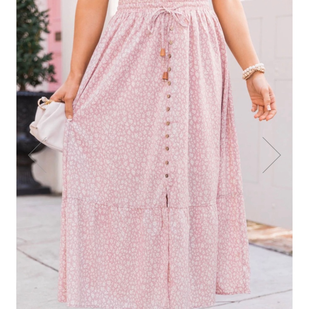 Blush Pink Floral Skirt